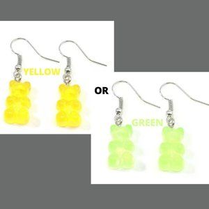 Jelly Candy Look Gummy Bear Earrings